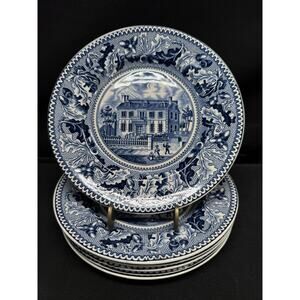 (6) Johnson’s Bros. Historic America Boston Hancock House 7” salad Plate VTG